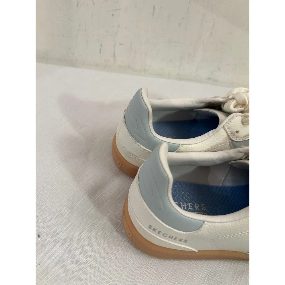 Skechers Sneakers Size 3 Cream Blue Air Cooled Memory Foam Gum Sole Kids